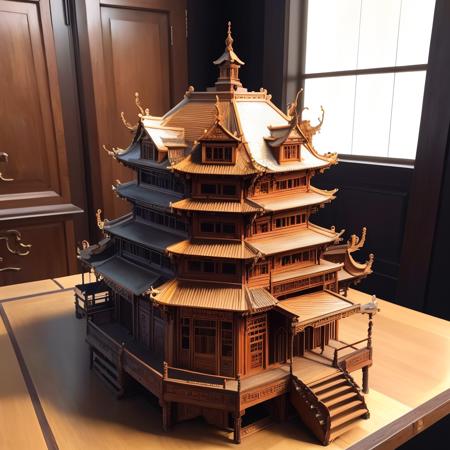 00690-3891950517-a (woodcarvingcd, shiny_1.2) chinese building, building model, (solo_1.2), , no humans, high quality, masterpiece, realistic, ph.png